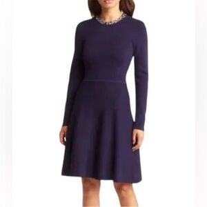 Elegant Navy Blue Women's Dress Size Large